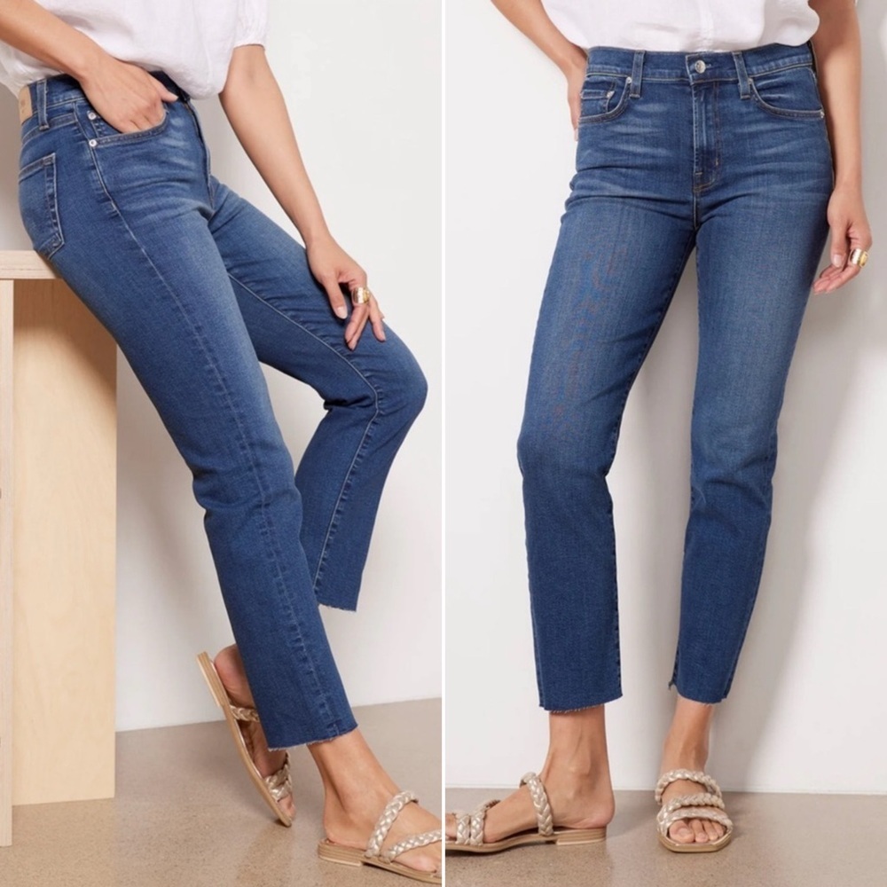 Anthropologie Edwin Bree Crop Slim Straight Leg High Rise Jeans